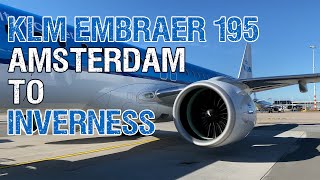 KLM Embraer 195  Amsterdam AMS to Inverness INV  Scenic flight  Window seat 4K [upl. by Severen]