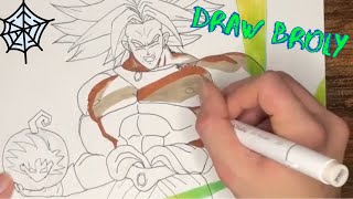 “Broly Brings the Halloween spirit 🎃 Watch me draw and color Broly with a Halloween twist [upl. by Bac]