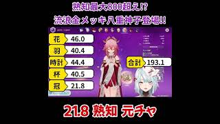 【原神／俺のキャラを見てくれ 535】熟知最大800超え！？流浪金メッキ八重神子登場！！【ねるめろ】【切り抜き】shorts [upl. by Goldwin417]