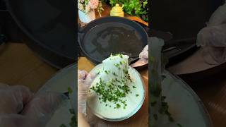 Scallion pancakes made without kneading or rolling the dough simple and timesaving [upl. by Namas]