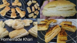 बेकरी जैसी खारी अब घर पे बहुत आसानी से बनाये  Puff Pastry Biscuits recipeJeera khari Twist khari [upl. by Clapp]