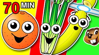 Fruit amp Veggies Songs Collection  Learn Fruit  Vegetable Names Colors Colours  Nursery Rhymes [upl. by Sloane232]