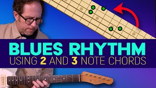 Blues rhythm comping ideas using 2 note and 3 note chords Dyads and Triads  Guitar Lesson  EP553 [upl. by Hahnert116]