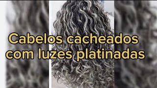 Cabelos cacheados com luzes platinadasinspirações cabelo platinado onduladocrespo [upl. by Meunier]