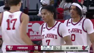 St Johns MBB vs Fordham Highlights 11424 [upl. by Ityak]