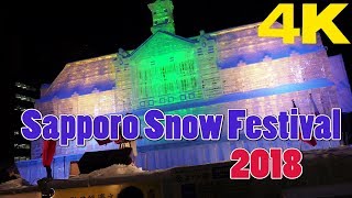 SAPPORO 札幌 雪まつり Sapporo Snow Festival 2018 4K [upl. by Nylatsirhc211]