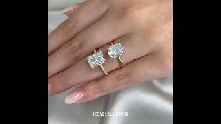 3 carat Diamond Ring Comparison Radiant VS Antique Cushion [upl. by Ueihttam]