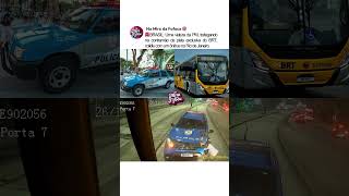 POLICIA NA CONTRAMÃO🚨😱 Viatura da PM na Contramão Colide com Ônibus do BRT [upl. by Eeliab]