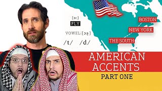 Accent Expert Gives a Tour of US Accents Part One Arab Muslim Brothers Reaction [upl. by Sharon]