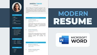 How to Create Resume in MS Word  Modern Resume Template  How to Make CV [upl. by Queenie906]