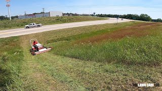 Mowing Tall Grass on a Steep Hill with the VENTRAC 95quot Wide Area Mower Deck [upl. by Klockau]