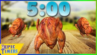 5 Minute Dancing Thanksgiving Turkey Party Countdown Timer with music [upl. by Egroj855]