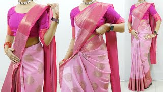 Banarasi silk saree draping tutorial step by step  Sari draping in easy steps  Sari draping guide [upl. by Ber]