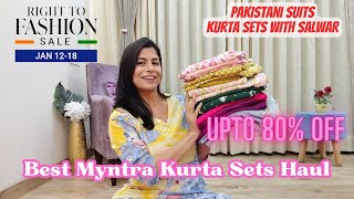 Best Myntra Kurta Sets Haul l Best Deals on Pakistani Suits amp Kurta Sets with Salwar l Dream Simple [upl. by Eanel466]