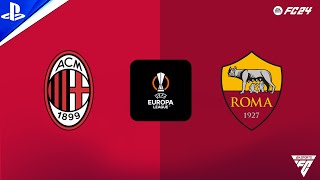 FC 24  Milan vs Roma  Quarter Final  1st Leg  UEFA Europa League  PS5™  4K [upl. by Gunter510]