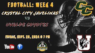 Javelinas Football Crystal City vs Uvalde Coyotes  UIL 92024  Live 2nd Part [upl. by Avik]