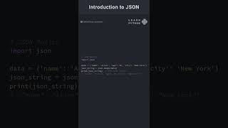 Introduction to JSON in Python pythonlearning programming coding pythoncoding python [upl. by Gefen45]