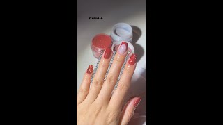 Gorgeous red French tips with glittering ombre effect [upl. by Phyllys767]