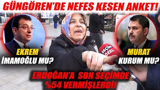 İmamoğlu mu Yoksa Adaylığı Kesinleşen Murat Kurum mu AKPli Güngörende ŞOK Seçim Anketi [upl. by Allred811]