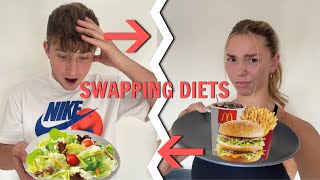 I SWAPPED DIETS WITH MY GIRLFRIEND FOR 24 HOURS [upl. by Germaun869]