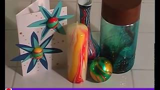 Marble your Home Decorative Objects Marbling Paints Project  Art and Craft [upl. by Merrie]