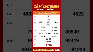 Xổ số Sóc Trăng ngày 10 tháng 7 xsst [upl. by Levins]