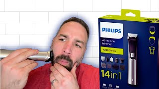 Philips 7000 14 in 1 Test Compared To Oneblade Pro And BG7025 [upl. by Wojak958]