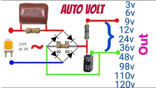 220v ac to 3v6v12v24v48v60v94v110v DC LED Driver Circuit Without Transformer Multi Output [upl. by Ide477]