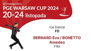 2 Eva BERNARD Amedeo BONETTO FRA ID FD PGE Warsaw Cup 2024 [upl. by Eiliak157]