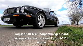 Jaguar XJR X308 40 V8 extreme Eaton M113 Supercharger Whine recordings  lauter Kompressor Sound [upl. by Haney]