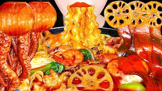 ASMR MUKBANG SPICY SEAFOOD MALATANG 해물한판 마라탕 먹방 HOT POT RECIPE 레시피 포함 팽이버섯 새우 낙지 COOKINGampEATING [upl. by Ardnosac]