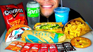 ASMR TACO BELL VS SUBWAY 6 INCH TUNA SUB BURRITO CHEETOS MUKBANG FAST FOOD EATING NO TALKING JERRY [upl. by Adlar]