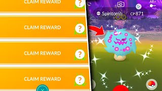 NEW SHINY SPIRITOMB RESEARCH IN POKEMON GO I Cant Believe I Got this Lucky [upl. by Colvin983]