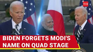 Whos Next Awkward Moment For Biden As He Forgets Modi’s Name At Quad Summit  Watch [upl. by Frentz]