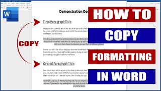 How to Copy Formatting in Word  Microsoft Word Tutorials [upl. by Hara]