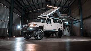 Toyota Landcruiser 78 Series Troop Carrier on Portal Axles amp AluCab Hercules Roof Conversion [upl. by Libove895]