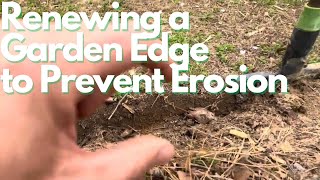 Renewing a garden edge and mulching to prevent erosion [upl. by Aihcropal]