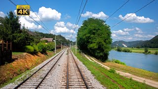 4K CABVIEW 🇸🇮 Jesenice  Ljubljana  Dobova  EC 211 Sava Train ride through the whole of Slovenia [upl. by Naujd907]