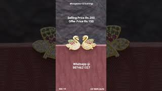 Micro Plated CZ EarringsTops at low price Whatsapp 8074621327 [upl. by Anh187]