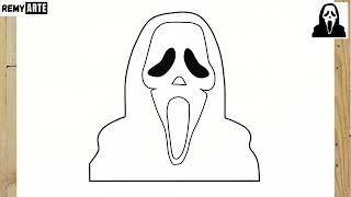 How to draw Ghostface Scream │ Easy Stepbystep Ghostface drawing [upl. by Ahsiad]