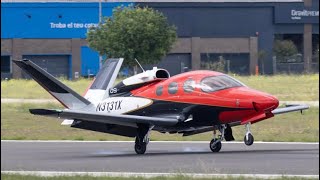 Cirrus Vision Jet SF50 G2 N3131X at Sabadell Airport [upl. by Eidua]