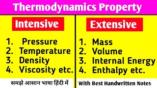 Thermodynamics Properties  Intensive Properties  Extensive Property  Extensive And Intensive [upl. by Hosea]