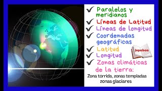 Qué son los PARALELOS Meridianos LATITUD LongitudZonas CLIMÁTICAS DE LA TIERRA🌎 [upl. by Latif532]