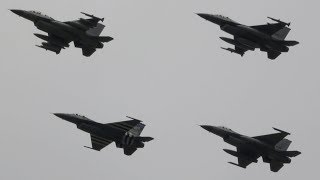 RIAT 2019 NATO F16AB Formation Belgium Denmark Norway Netherlands [upl. by Nahtonoj]