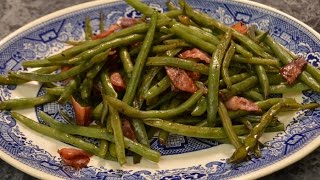 Green Beans with Balsamic Vinegar and Bacon [upl. by Enilreug]