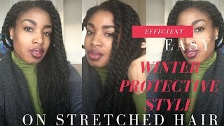 Winter Protective Style  Large Twists on Stretched Hair [upl. by Navets]