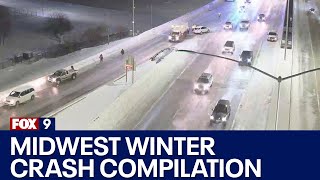 Midwest winter crash compilation [upl. by Nalda]