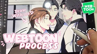 ♡ ︎Draw with me  webtoon panel process 5 🎀 [upl. by Ronna618]