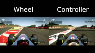 F1 2012 Wheel vs Controller Comparison [upl. by Noicpecnoc]