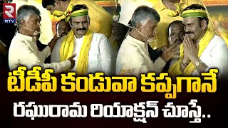 Raghu Rama Krishnam Raju Joins TDP  TDP కండువా కప్పగానే RRR ఏం చేశారంటే  Chandrababu Naidu  RTV [upl. by Isleana]